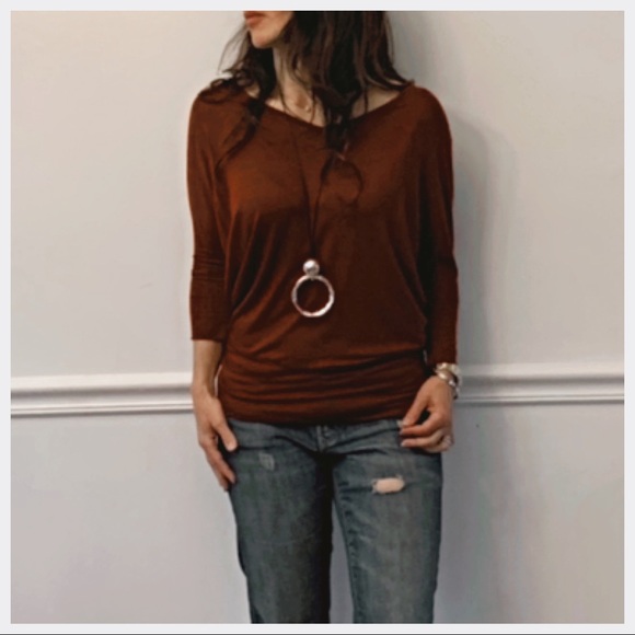 ✨LAST ONE ✨Rust dolman sleeves top - Picture 7 of 8